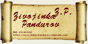 Živojinka Pandurov vizit kartica